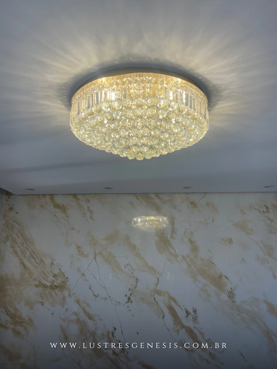Lustre de cristal Harion Transparente para Sala Jantar - Sala de Estar -  Hall de Entrada e Quartos. Lustres G&ecirc;nesis loja online de Lustres e Ilumina&ccedil;&atilde;o Decorativa. 